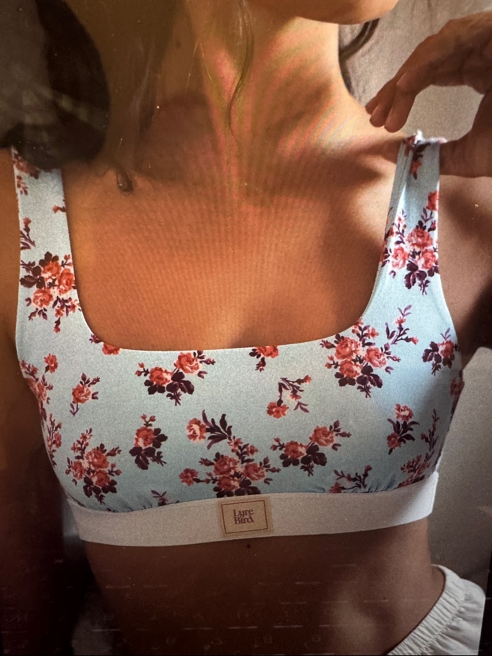 The LyreBird CottonCloud Printed Scoop-Neck Bra